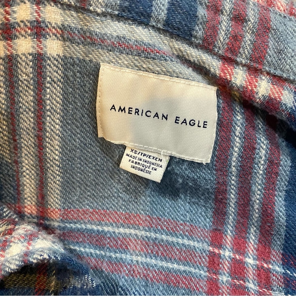 American Eagle Blue Button Down Flannel Size XS - Picture 11 of 15